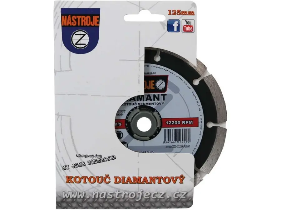 Kotouč diamantový segmentový 125x2,0x22,2mm, na cihly